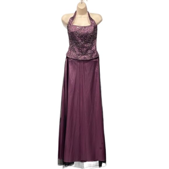 Blondie Nites by Jaslene Two-piece Evening Gown Sz 11 Jr Purple‎ Black Y2K - Picture 1 of 7